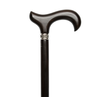 Ebony Derby Cane with Pewter Collar